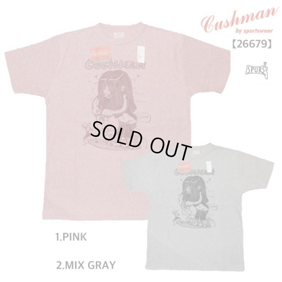画像1: CUSHMAN(クッシュマン) PRINT TEE (Dr.AKU) (1)