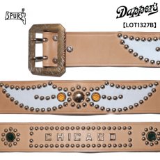 画像1: Dapper`s(ダッパーズ) Wing Pattern Studs Belt Made by ACE WESTERN BELTS  (1)