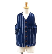 画像2: Dapper`s(ダッパーズ) Classical Linen Stripe Work Vest (2)