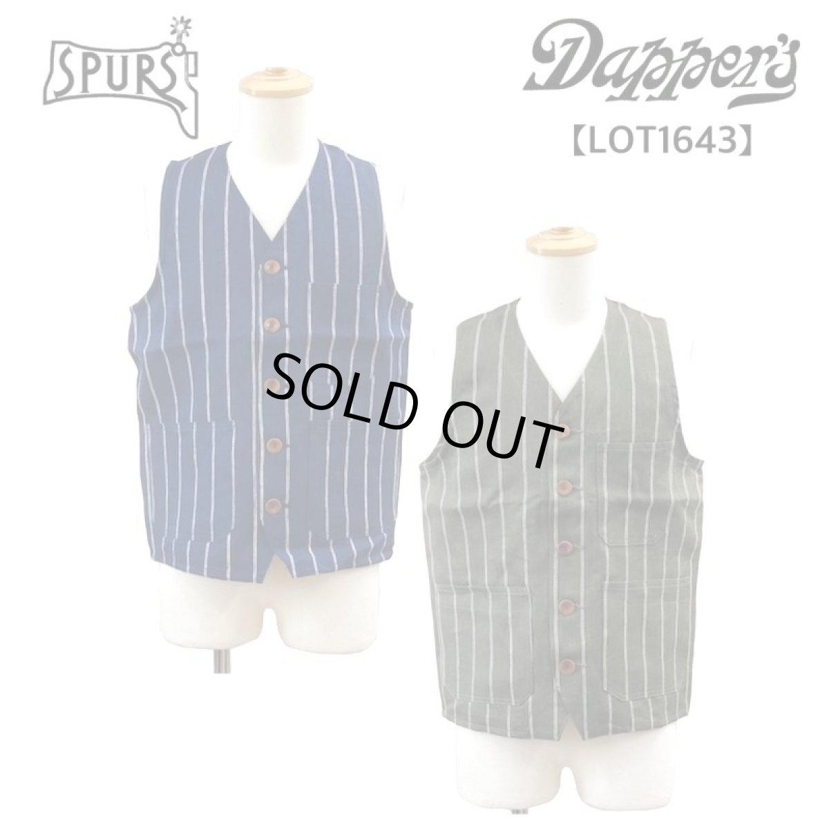 画像1: Dapper`s(ダッパーズ) Classical Linen Stripe Work Vest (1)