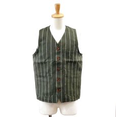 画像4: Dapper`s(ダッパーズ) Classical Linen Stripe Work Vest (4)