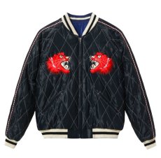 画像2: TAILOR TOYO (テーラー東洋) Mid 1950s Style Acetate Quilted Souvenir Jacket “RED TIGER” × “JAPAN MAP” (2)