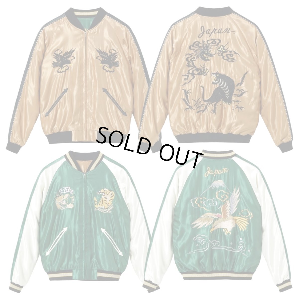 画像1: TAILOR TOYO (テーラー東洋)  Mid 1950s Style Acetate Souvenir Jacket “DRAGON & TIGER” × “EAGLE” (1)
