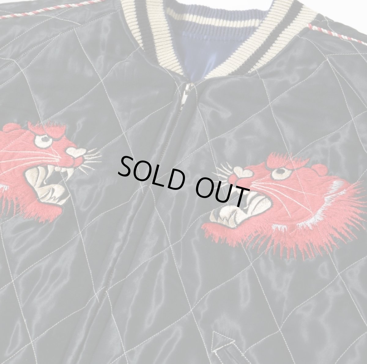 画像7: TAILOR TOYO (テーラー東洋) Mid 1950s Style Acetate Quilted Souvenir Jacket “RED TIGER” × “JAPAN MAP” (7)