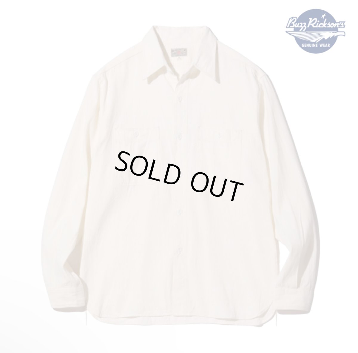 画像1: BUZZ RICKSON’S (バズリクソンズ) WHITE CHAMBRAY WORK SHIRT (LONG SLEEVE) (1)