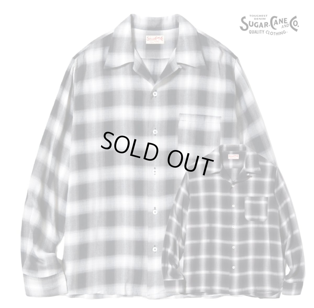 画像1: SUGAR CANE (シュガーケーン) RAYON OMBRE CHECK OPEN SHIRT  (1)