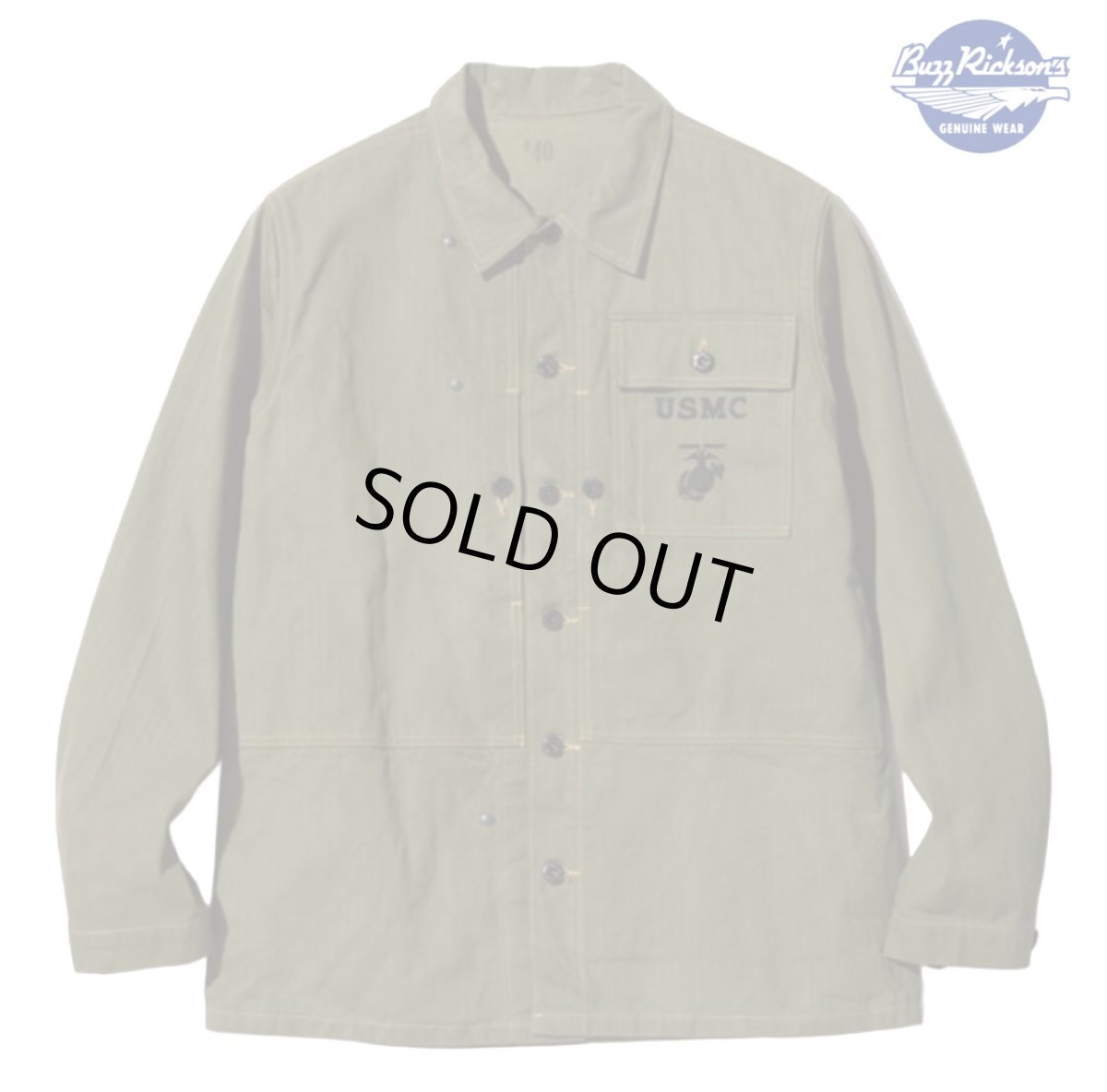 画像1: BUZZ RICKSON`S (バズリクソンズ) U.S. MARINE CORPS M-1944 HERRINGBONE UTILITY JACKET (1)