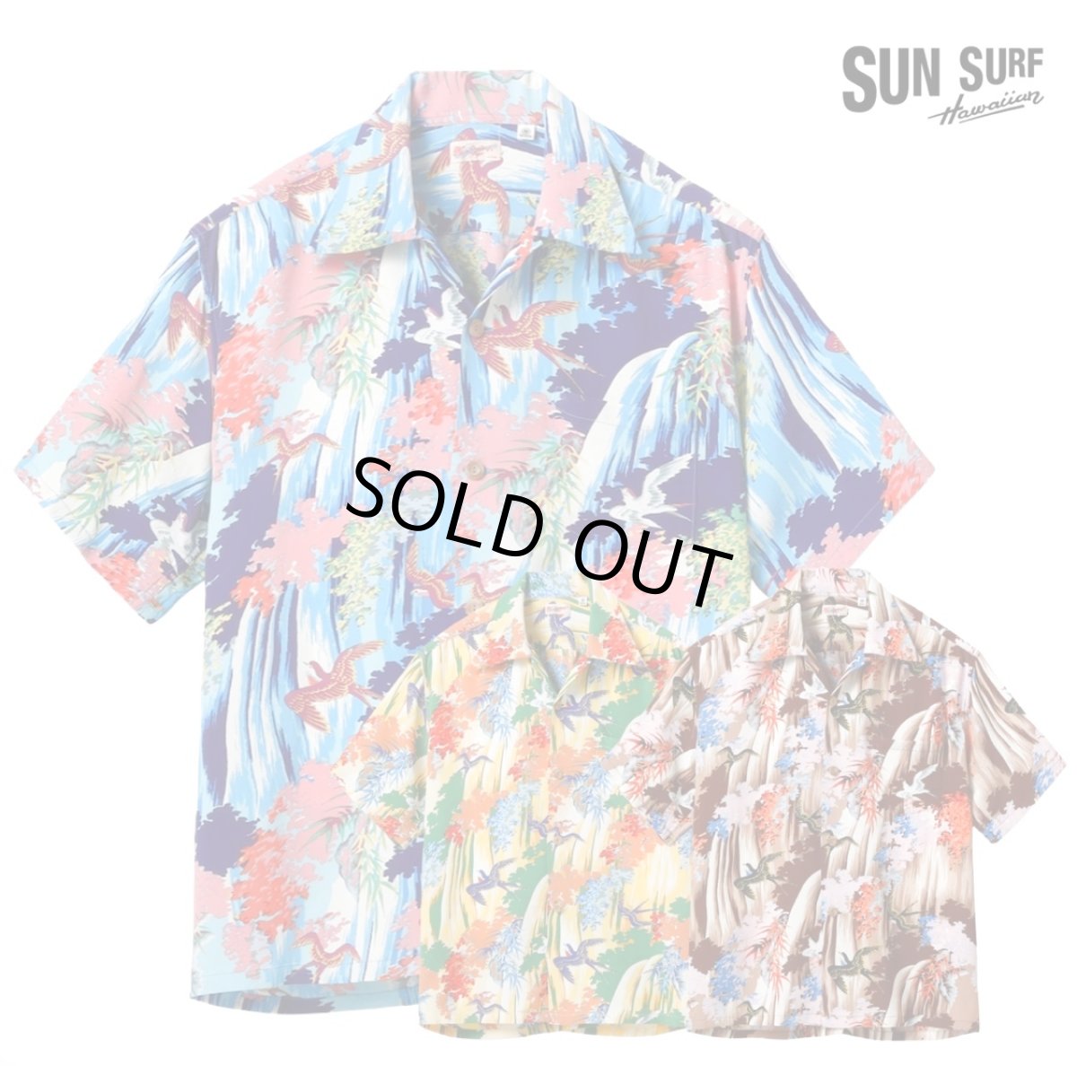 画像1: SUNSURF (サンサーフ) RAYON HAWAIIAN SHIRT “SWALLOW WILDLY FLUTTERING” (1)