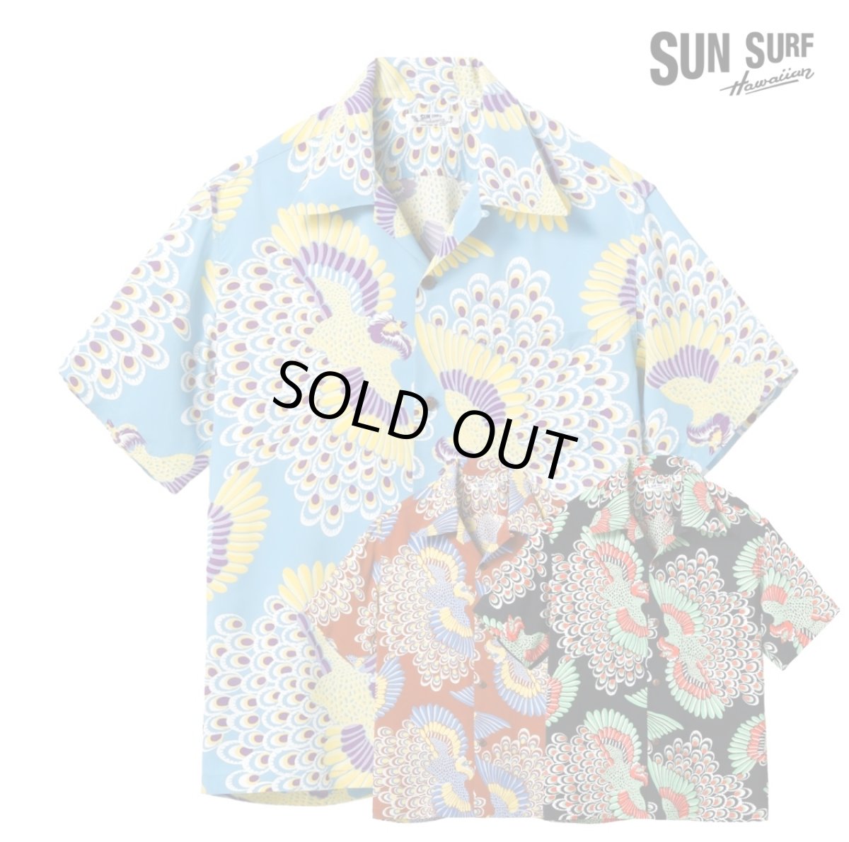 画像1: SUNSURF (サンサーフ) RAYON HAWAIIAN SHIRT “PEACOCK” (1)