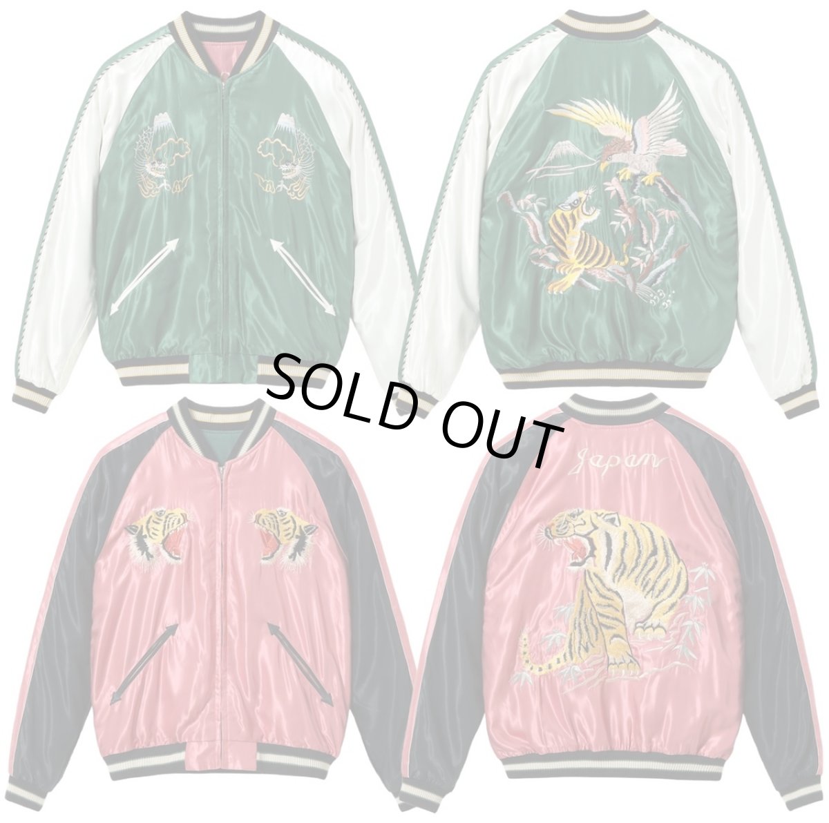 画像1: TAILOR TOYO (テーラー東洋) Mid 1950s Style Acetate Souvenir Jacket “EAGLE & TIGER” × “ROARING TIGER” (1)