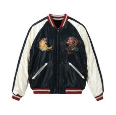 画像4: TAILOR TOYO (テーラー東洋 ) Mid 1950s Style Velveteen (Two-tone) × Acetate Souvenir Jacket “WHITE DRAGON” × “EAGLE”  (4)