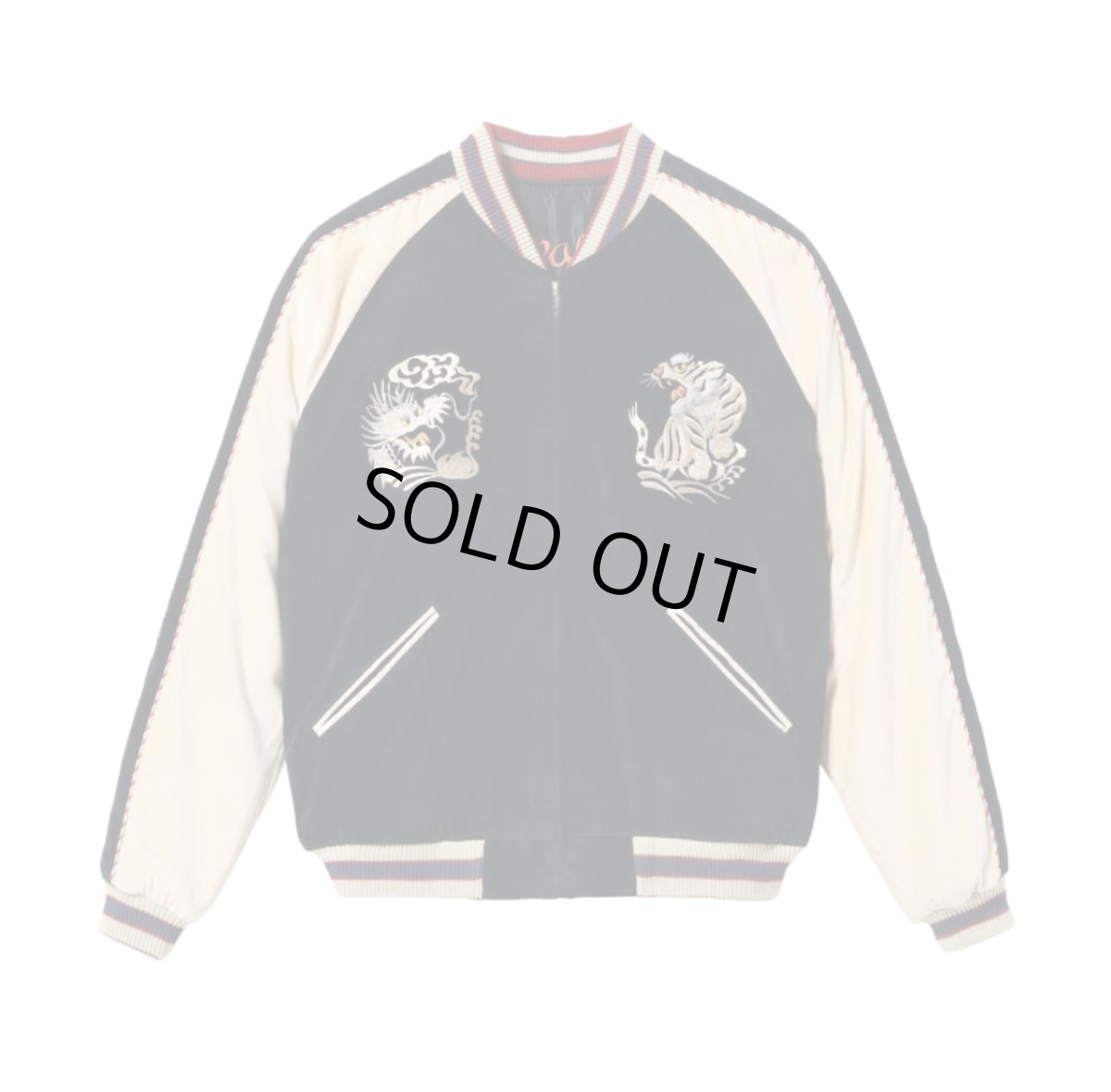 画像2: TAILOR TOYO (テーラー東洋 ) Mid 1950s Style Velveteen (Two-tone) × Acetate Souvenir Jacket “WHITE DRAGON” × “EAGLE”  (2)