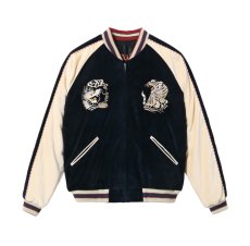 画像2: TAILOR TOYO (テーラー東洋 ) Mid 1950s Style Velveteen (Two-tone) × Acetate Souvenir Jacket “WHITE DRAGON” × “EAGLE”  (2)