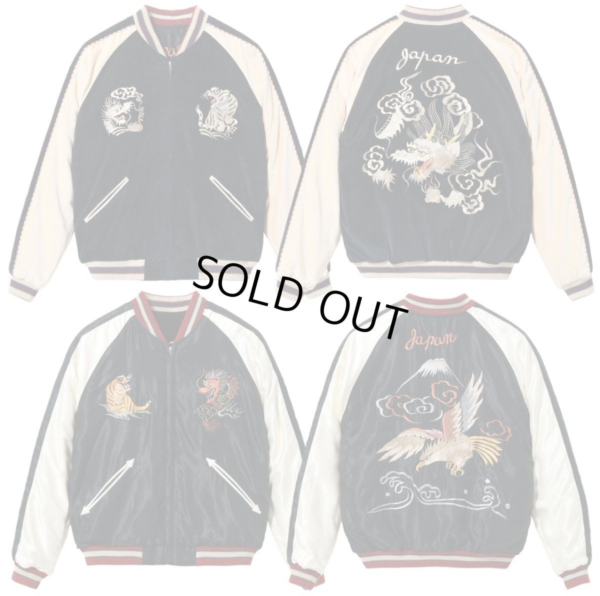 画像1: TAILOR TOYO (テーラー東洋 ) Mid 1950s Style Velveteen (Two-tone) × Acetate Souvenir Jacket “WHITE DRAGON” × “EAGLE”  (1)