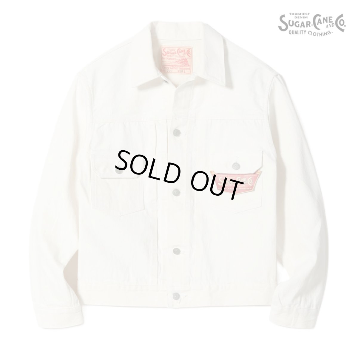 画像1: SUGAR CANE(シュガーケーン) 13oz. WHITE DENIM JACKET 1953 MODEL (1)