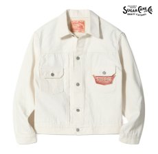 画像1: SUGAR CANE(シュガーケーン) 13oz. WHITE DENIM JACKET 1953 MODEL (1)