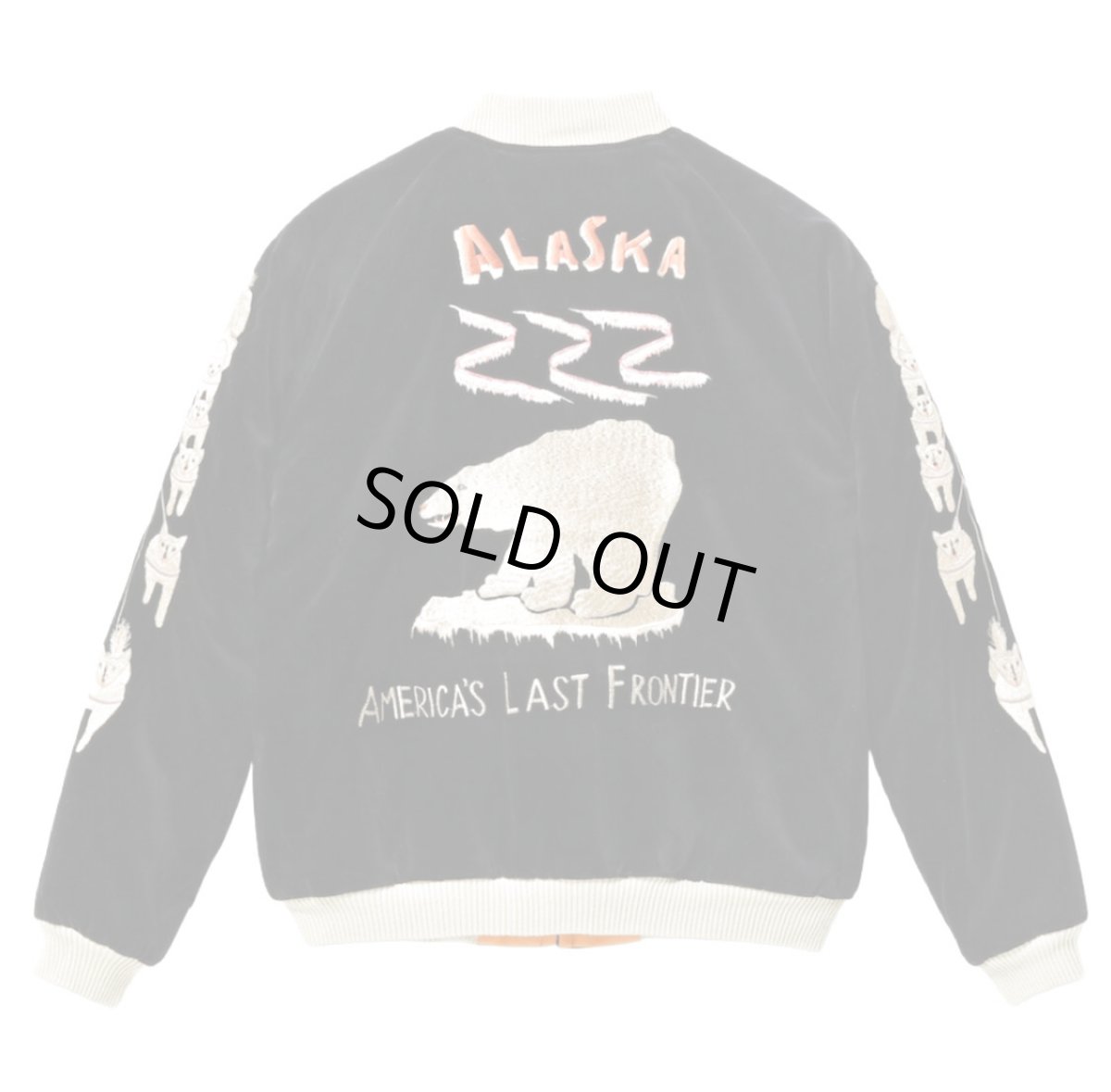 画像3: TAILOR TOYO (テーラー東洋 ) Late 1950s Style Velveteen Souvenir Jacket “POLAR BEAR” × “ALASKA MAP” (3)