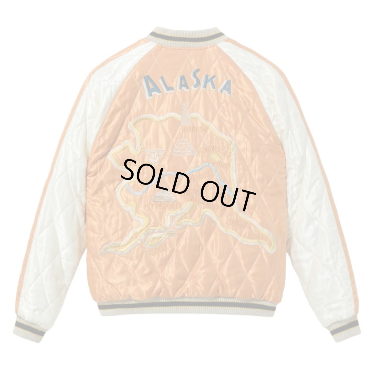 画像5: TAILOR TOYO (テーラー東洋 ) Late 1950s Style Velveteen Souvenir Jacket “POLAR BEAR” × “ALASKA MAP” (5)