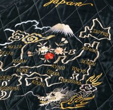 画像11: TAILOR TOYO (テーラー東洋 )  Mid 1950s Style Velveteen Souvenir Jacket “ROARING TIGER” × “JAPAN MAP” (11)