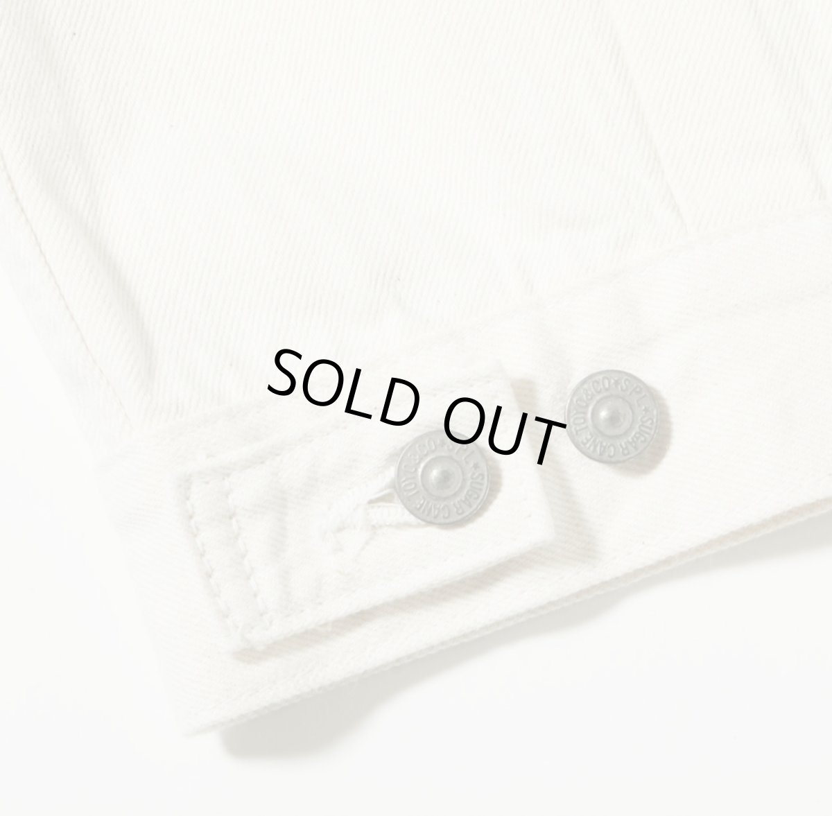 画像9: SUGAR CANE(シュガーケーン) 13oz. WHITE DENIM JACKET 1953 MODEL (9)