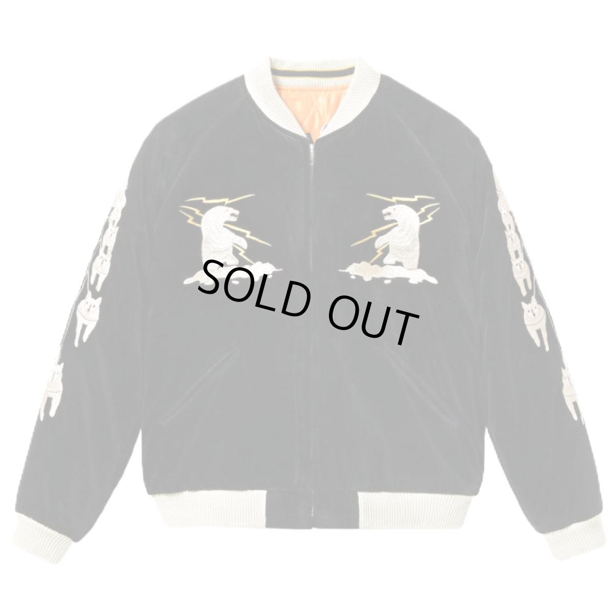 画像2: TAILOR TOYO (テーラー東洋 ) Late 1950s Style Velveteen Souvenir Jacket “POLAR BEAR” × “ALASKA MAP” (2)