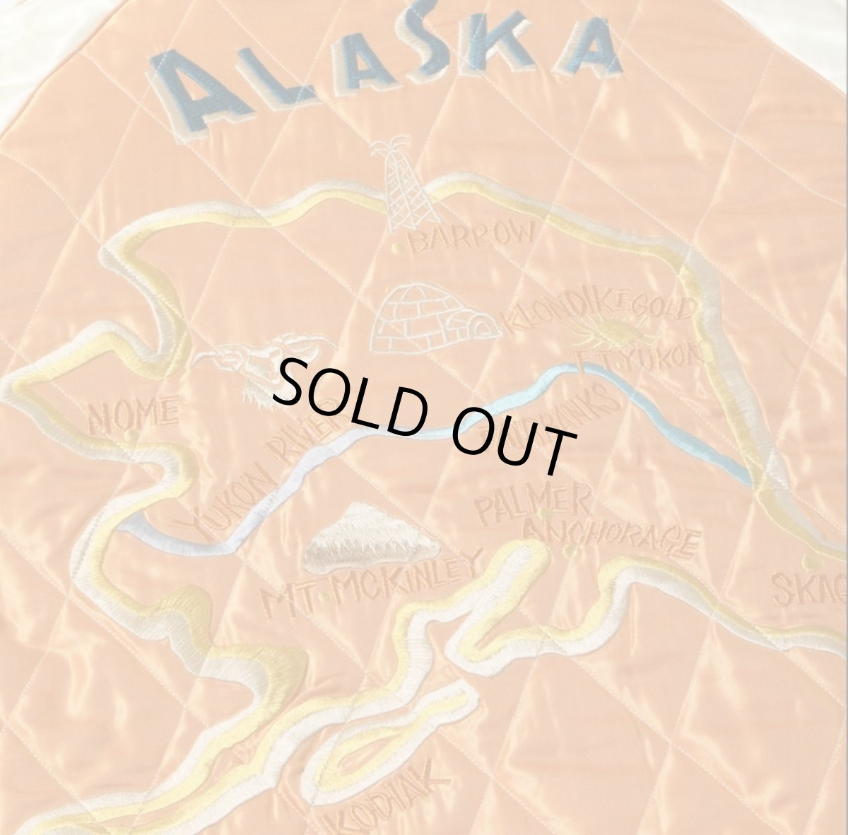 画像12: TAILOR TOYO (テーラー東洋 ) Late 1950s Style Velveteen Souvenir Jacket “POLAR BEAR” × “ALASKA MAP” (12)