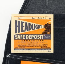 画像14: SUGAR CANE (シュガーケーン) HEADLIGHT 11oz. BLUE DENIM LOW BACK OVERALLS (14)