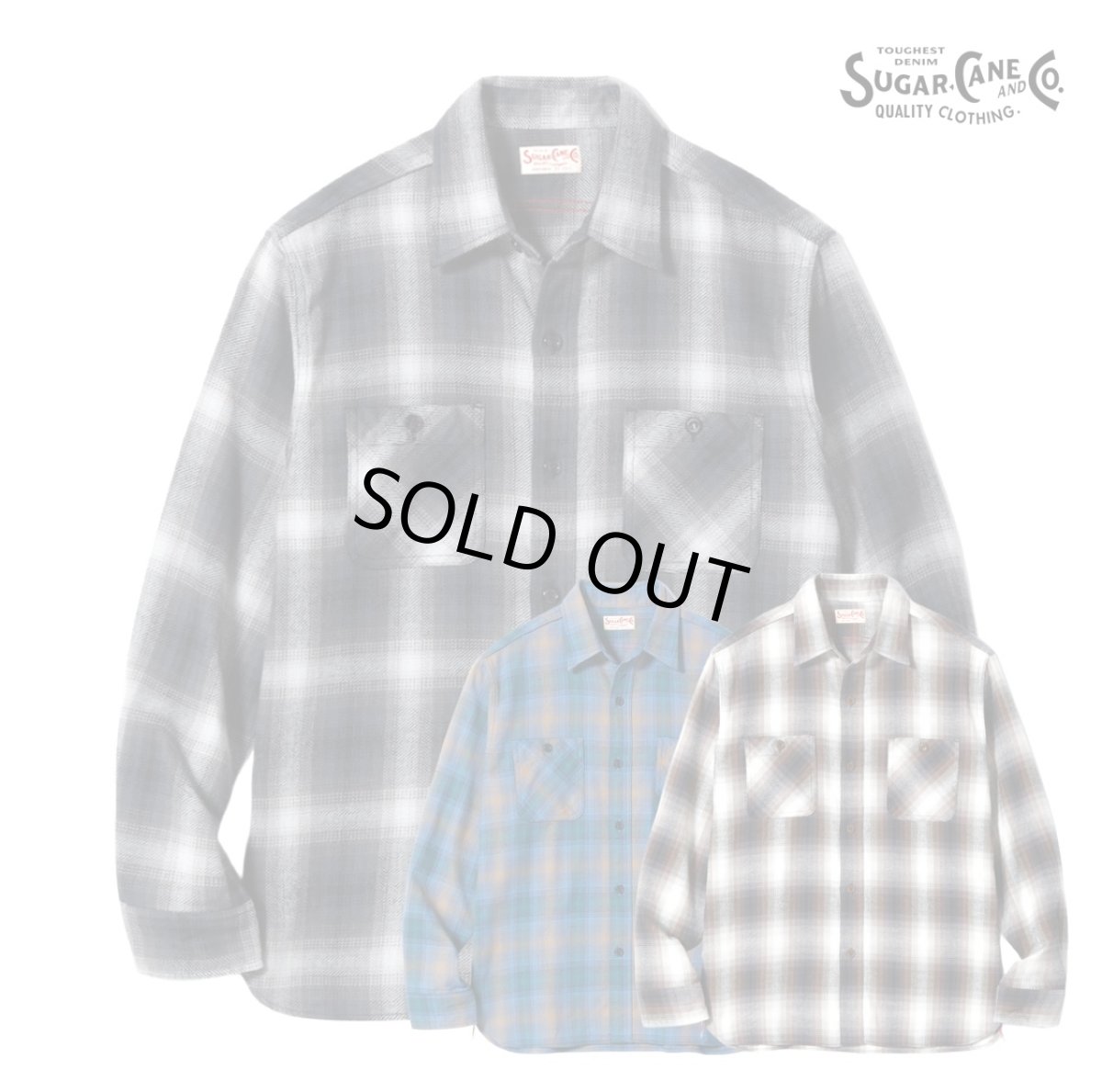 画像1: SUGAR CANE (シュガーケーン) TWILL CHECK WORK SHIRT (1)