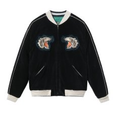 画像2: TAILOR TOYO (テーラー東洋 ) Mid 1950s Style Velveteen × Acetate Quilted Souvenir Jacket “Stencil Paint” TOYO ENTERPRISE 60th Anniversary Special Edition “TIGER HEAD” × “EAGLE” (2)