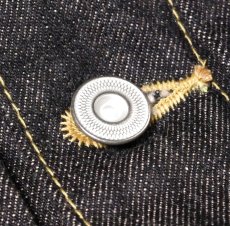 画像8: STRASS BURGER (ストラスバーガー) JAMBO 14.5oz SELVEDGE BLACK DENIM 1st JACKET  (8)