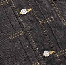 画像7: STRASS BURGER (ストラスバーガー) JAMBO 14.5oz SELVEDGE BLACK DENIM 1st JACKET  (7)