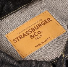 画像4: STRASS BURGER (ストラスバーガー) JAMBO 14.5oz SELVEDGE BLACK DENIM 1st JACKET  (4)