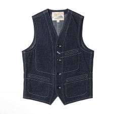 画像2: SUGAR CANE (シュガーケーン) 11oz. BLUE DENIM WORK VEST (2)