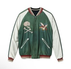 画像4: TAILOR TOYO (テーラー東洋) Mid 1950s Style Acetate Souvenir Jacket “TIGER HEAD” × “CHEVY LOVER” (AGING MODEL) (4)