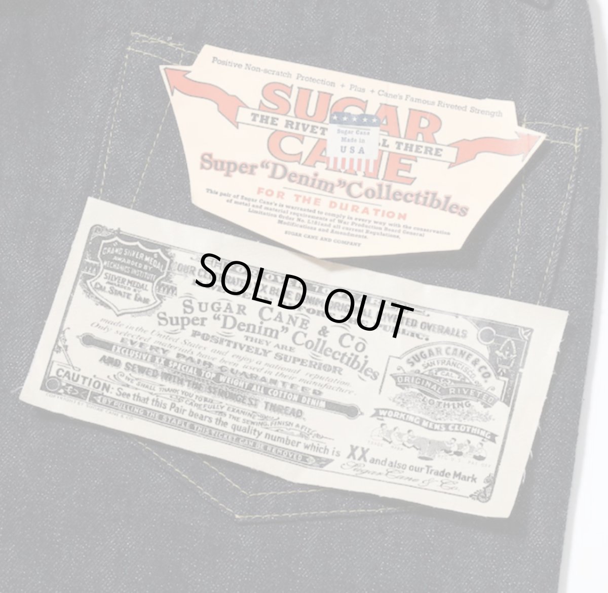 画像5: SUGAR CANE (シュガーケーン)  SUGAR CANE Super "Denim" Collectibles #50 13.5oz. DENIM WAIST OVERALLS “1940’s SPECIAL” Made in USA (5)