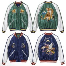 画像1: TAILOR TOYO (テーラー東洋) Early 1950s Style Acetate Souvenir Jacket “ROARING TIGER” × “EAGLE” (1)