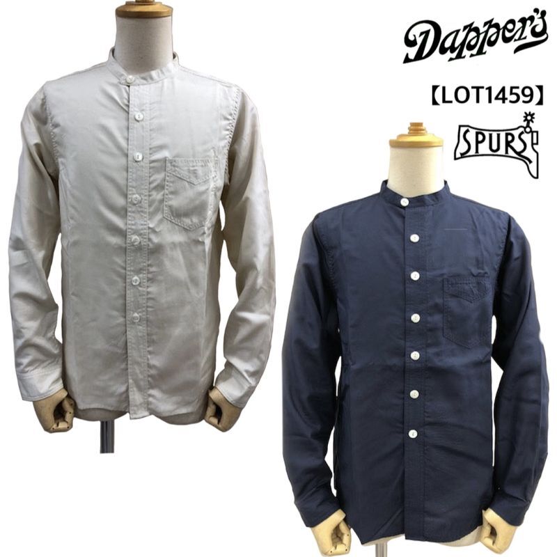 画像1: Dapper`s (ダッパーズ)Rayon Stand Collar Work Shirts (1)