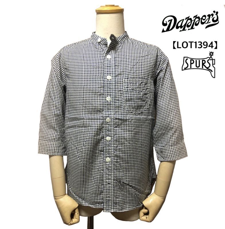 画像1: Dapper`s(ダッパーズ) Rayon Stand Collar 3/4 Sleeve Work Shirts (1)